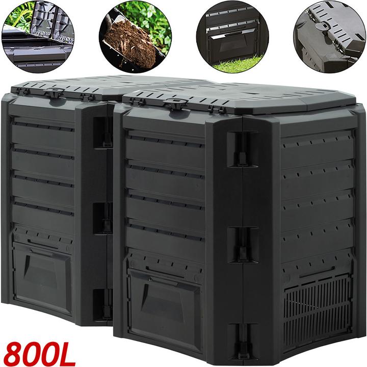 Actual product image Deuba Modular two-chamber compost bin 800L black (800 l)