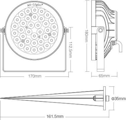 Actual product image Milight Zigbee 3.0 Wireless Smart LED Garden Spot 25W (2200 lm, IP66)