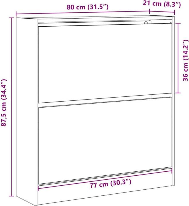 Produktbild vidaXL Schuhregal (80 x 21 x 87.5 cm)
