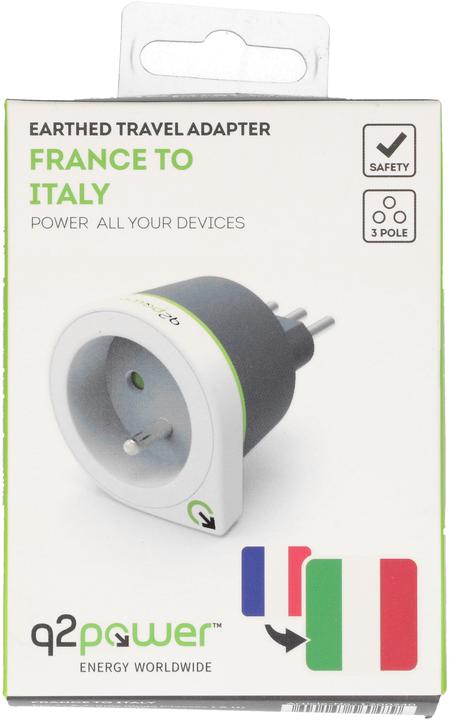 Image du produit Q2 Power Adaptateur de voyage France vers Italie