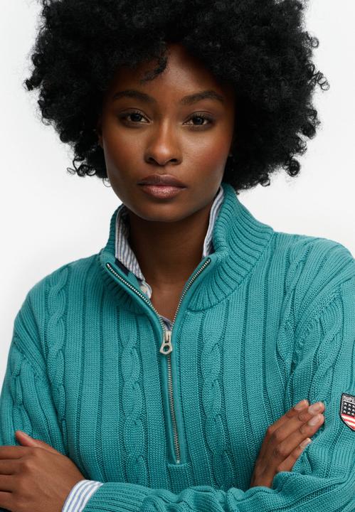 Produktbild Superdry Damen lässiger Strickpullover mit halbem Reissverschluss (M)