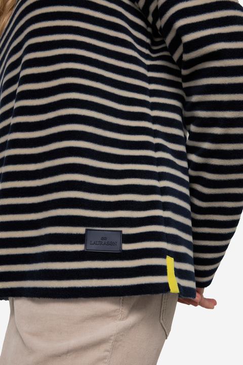 Produktbild Laurasøn Pullover, geringelter Fleece, Stehkragen, Langarm, OEKO-TEX (M)