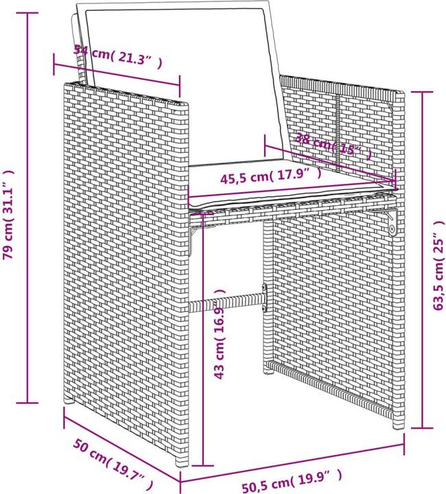 Actual product image vidaXL Garten Essgruppe (165 x 106 x 73 cm)
