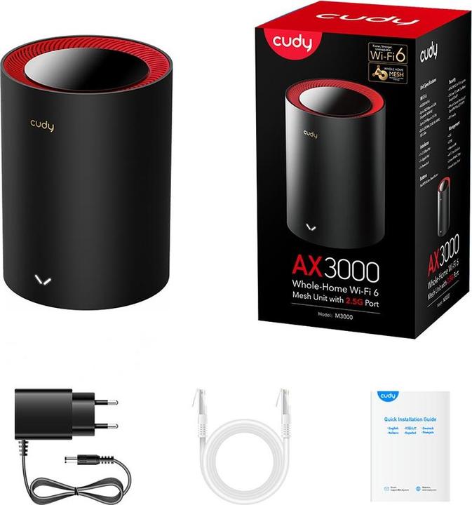 Immagine prodotto Cudy M3000 AX3000 Wi-Fi 6 Mesh 2.5G 1-pack (2402000 Mbit/s)