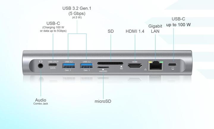Actual product image i-tec Notebook Stand Dock (USB-C, 8 ports)