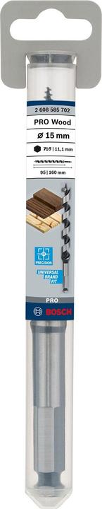 Produktbild Bosch Professional Zubehör PRO Wood Holzschlangenbohrer, 15 x 95 x 160 mm (11.1 mm)