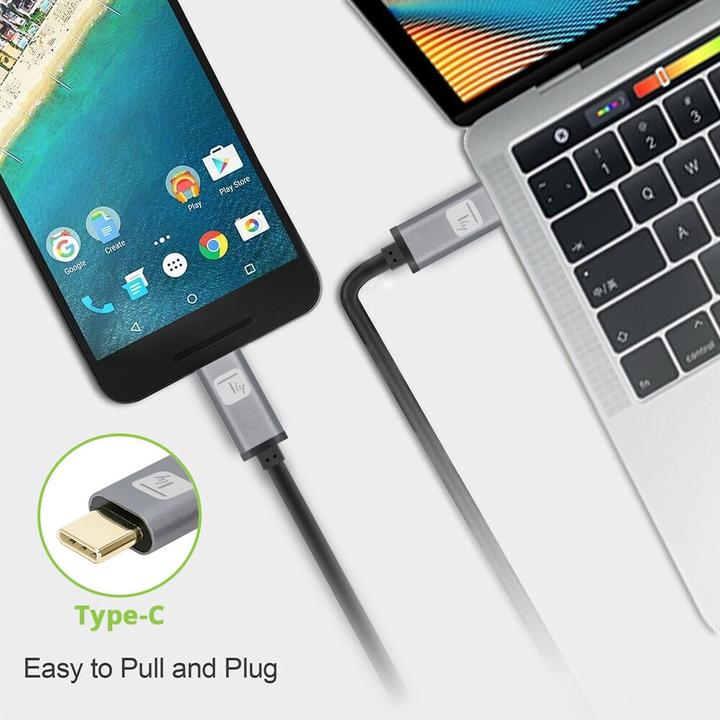 Produktbild Techly USB3.2 Gen.2 Kabel Stecker Typ-C - Stecker USB Typ-C Schwarz 1m (1 m, USB 3.2 Gen 1, 100 W)