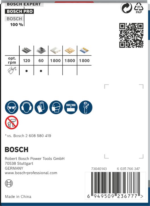 Nutritional values and ingredients Bosch Professional Zubehör PRO Multi material hole saw, 73 mm, with thread (73 millimetres)