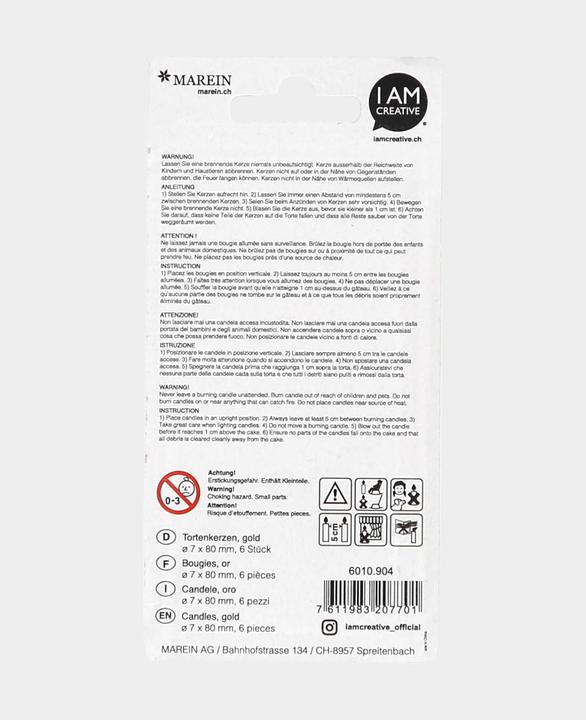 Nutritional values and ingredients I Am Creative Cake candles (6 pcs.)