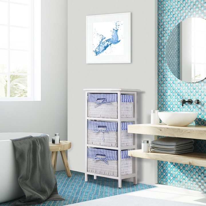 Actual product image Casaria Floor standing shelf with baskets (71 x 31 x 28 cm)