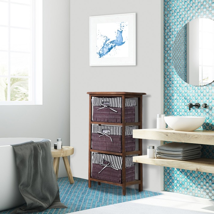Actual product image Casaria Floor standing shelf with baskets (71 x 31 x 28 cm)