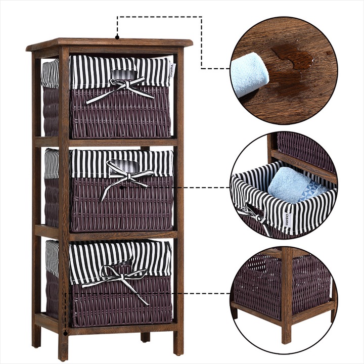 Actual product image Casaria Floor standing shelf with baskets (71 x 31 x 28 cm)