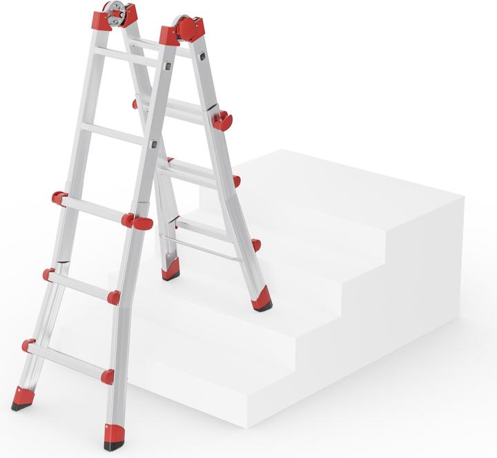 Actual product image Hailo M80, aluminium multifunctional ladder, 4x3 rungs (Multi-purpose ladder, 88 cm)