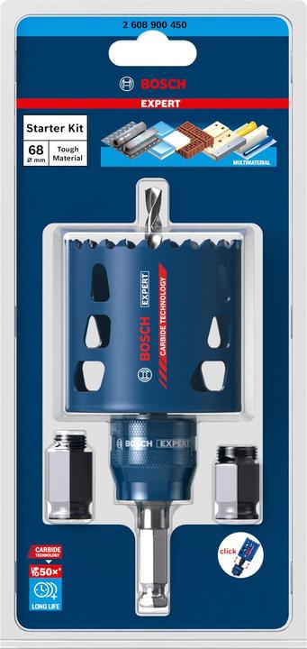 Produktbild Bosch Professional Zubehör EXPERT Tough Material Lochsäge-Starter-Set, 68 x 60 mm (68 mm)