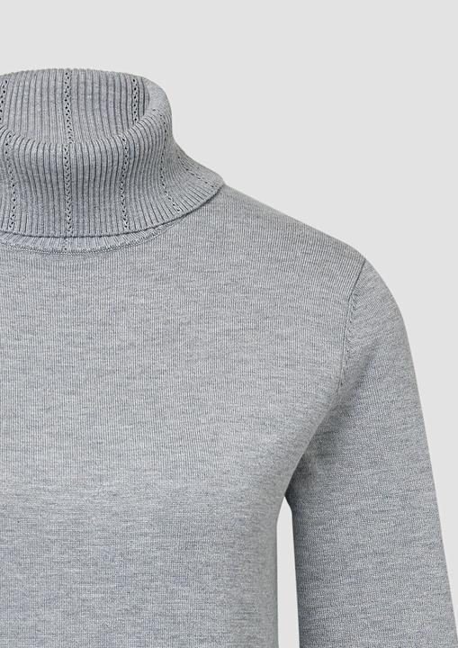 Produktbild s.Oliver Strickpullover Slim-Fit-Pullover mit Ajour-Details (40)