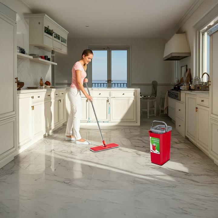 Productafbeelding Greenblue MaxiClean Vlakmop Set met 2 in 1 Schoonmaakemmer 5 7L Mop Set Vloermop Mop Reinigingssysteem (3 Pcs.)