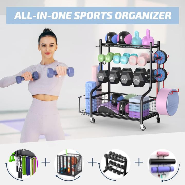 Actual product image Mythinglogic Multifunktionaler Hantelständer mit Rädern