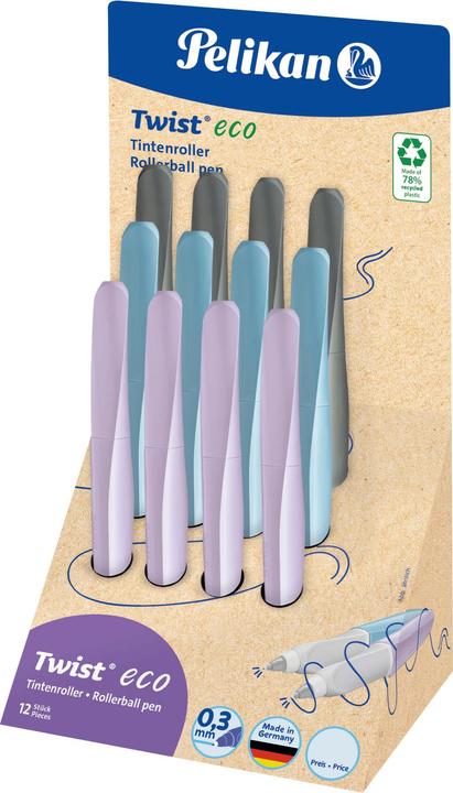 Produktbild Pelikan Tintenroller Twist® eco Display mit 12 Rollern für Rechts- und Linkshänder, farbig sortiert (Farbig sortiert, 12 x)