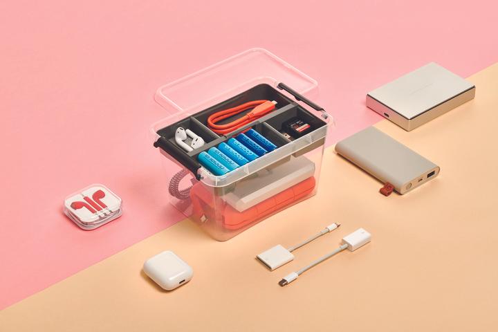 Actual product image Orplast Storage container, insert box, 15.5 litre, with carrying handle, with clips, graphite transparent (29 cm, 15.50 l)