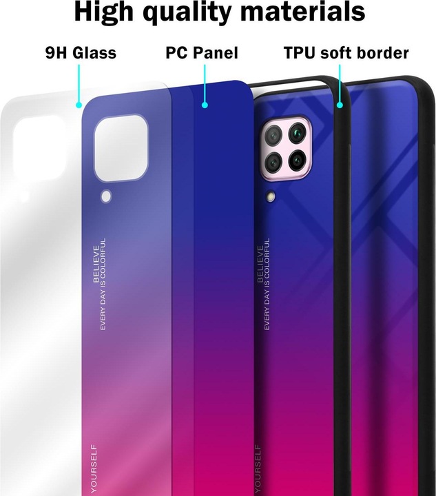 Actual product image Cadorabo TPU 2 colors glass cover (Huawei Nova 7i, Huawei P40 Lite)