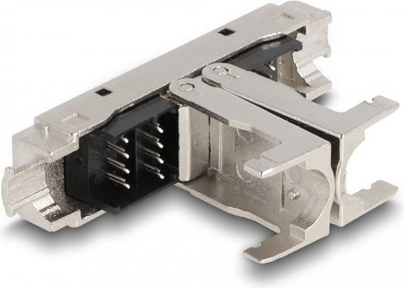 Produktbild Delock RJ45 Verbinder LSA zu LSA mit Knickschutztülle Cat.6A werkzeugfrei (Netzwerkkabel Stecker)