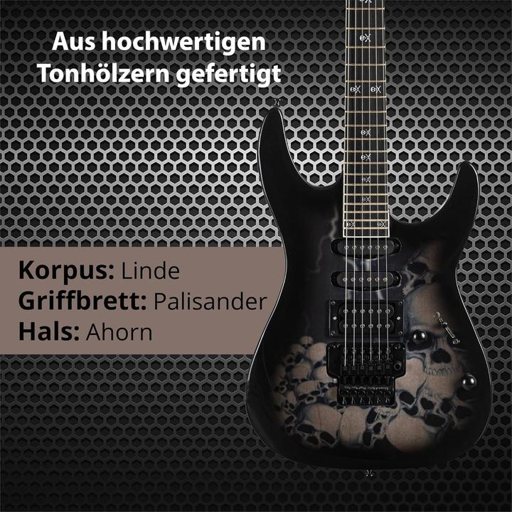 Produktbild Rocktile E-Gitarre mit Singlecoils, Humbucker und Tremolo (E-Gitarre, Ahorn Hals, Lindenholz Korpus, Palisander Griffbrett)