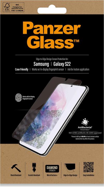 Actual product image PanzerGlass Case Friendly (1 Piece, Samsung Galaxy S22)