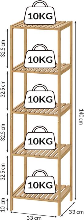 Immagine prodotto Casaria Scaffalatura verticale (140 x 33 x 33 cm)