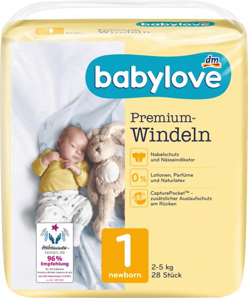 Actual product image dm babylove Premium nappies (Size 1, Pack, 28 pcs.)