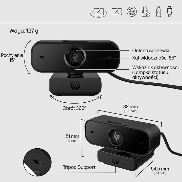 Produktbild HP 430 FHD Webcam EMEA-INTL English Loc- (2.10 Mpx)