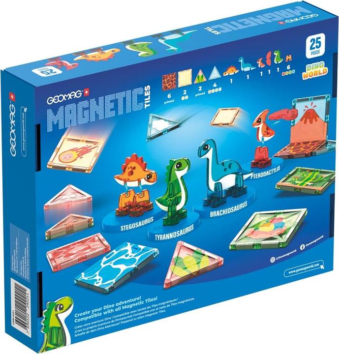 Actual product image Geomag Magnetic Tiles Gems Dino World 25 Teile