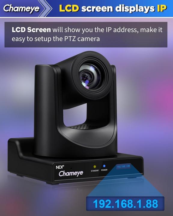 Produktbild Chameye NDI PTZ Kamera 20x Zoom mit KI-Tracking 1080P