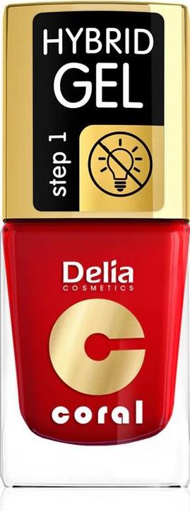 Delia Cosmetics Coral Nail Enamel Hybrid Gel (Red)