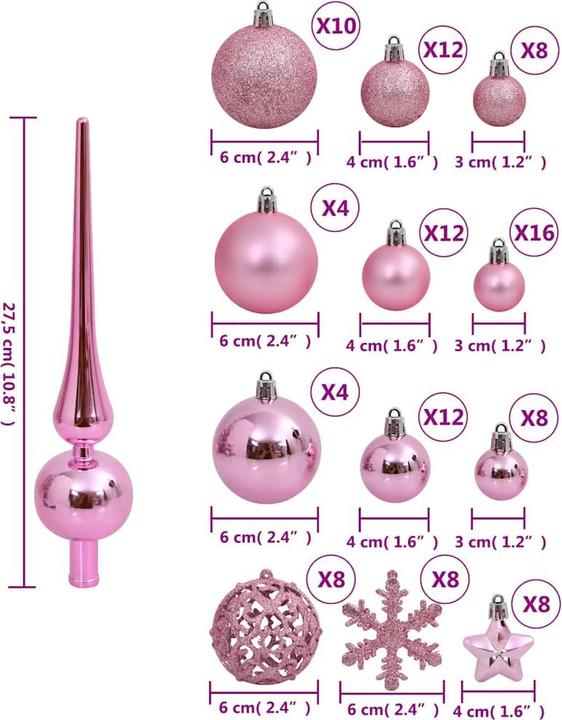 Produktbild vidaXL Weihnachtskugel Set (111x)