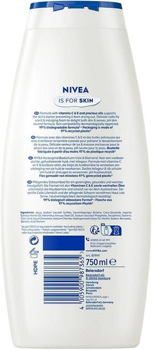 Actual product image NIVEA Care & Diamond bath (Bubble bath, 750 ml)