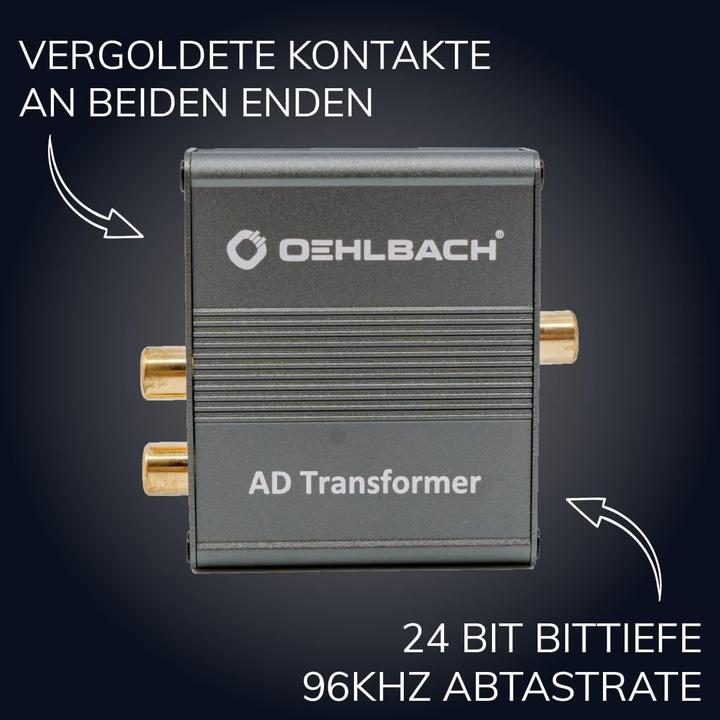 Produktbild Oehlbach AD Transformer Stereo Audio Signal Converter Analog to Digital Converter RCA to Coaxial RCA (Analog -> Digital)