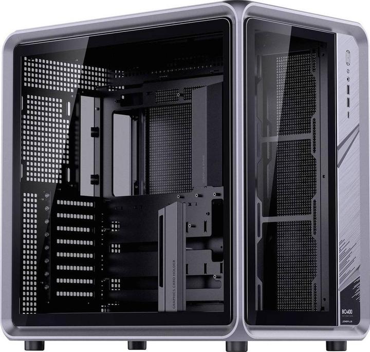 Produktbild Jonsplus BO400 PC-Gehäuse, Midi-Tower, ATX, Alu Frame, Tempered Glass – schwarz (ATX)