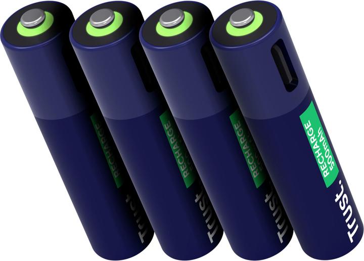 Produktbild Trust USB-C Rechargeable Batteries 4p (4 Stk., AAA, 500 mAh)