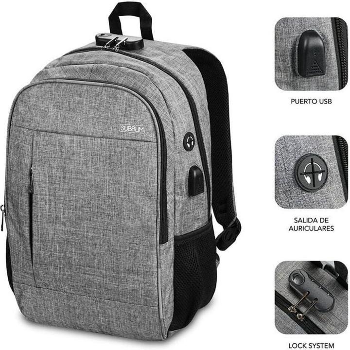 Produktbild Subblim Mochila Urban Lock Backpack 16" Grey
