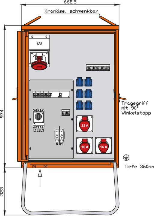 Walther Werke WAL WV0363R1 Distribution cabinet 55kVA