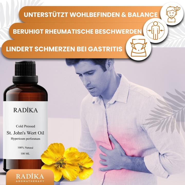 Produktbild Radika Johanniskrautöl, Johanniskrautöl, 100 % Rein, BIO, natürlich, 100 ml