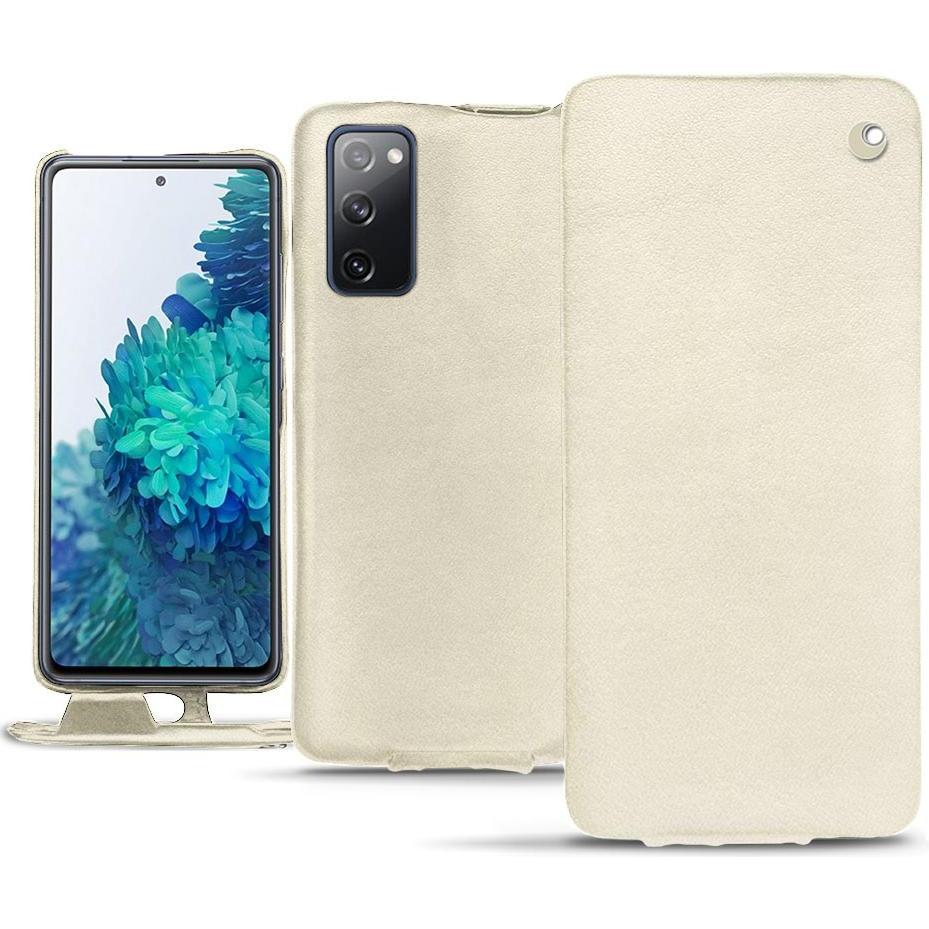 Noreve Lederschutzhülle vertikal (Samsung Galaxy S20 FE), Smartphone Hülle, Weiss