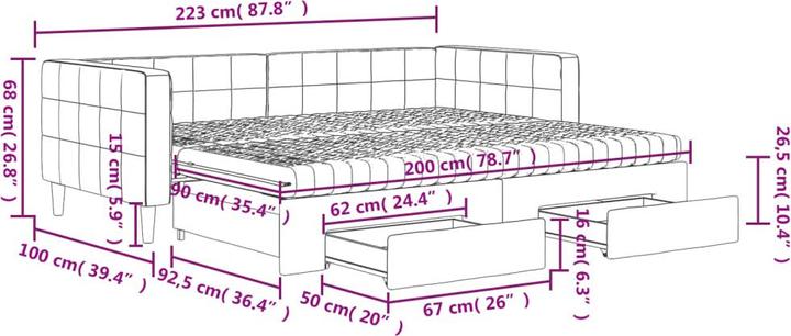 Produktbild vidaXL ausziehbares Tagesbett