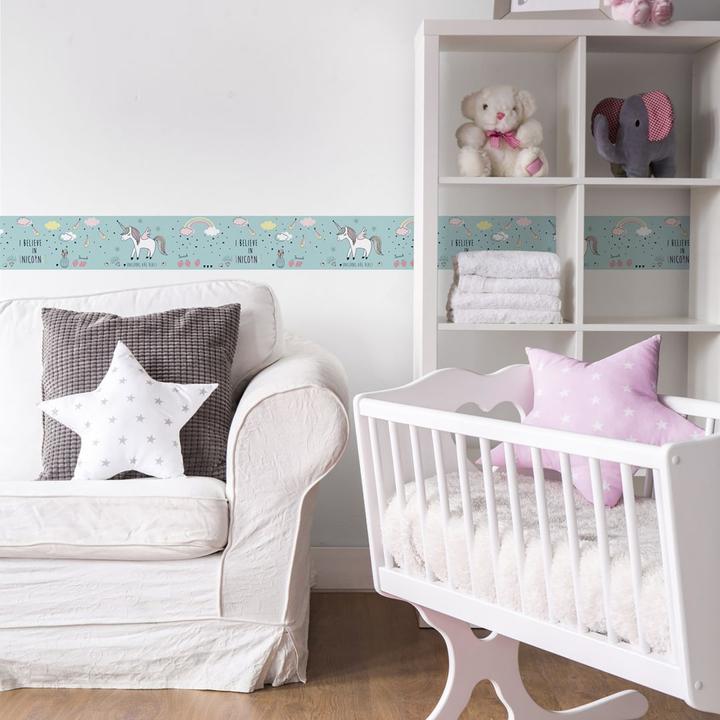Immagine prodotto A.S. Création Bella nursery per bambini dolce unicorno con unicorni (15 x 500 cm)