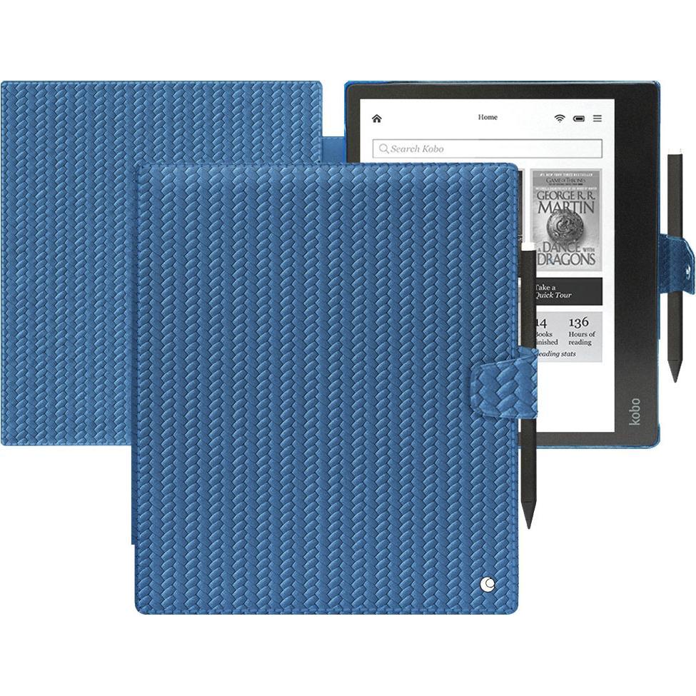 Noreve Lederschutzhülle horizontal (Kobo Elipsa 2E), Tablet Hülle, Blau