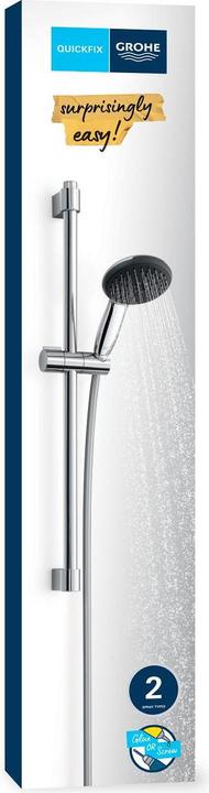 Produktbild Grohe Vitalio Start 110 QuickFix Brausestangenset, kleben oder bohren, Länge 600mm, wassersparend, 2 Strah