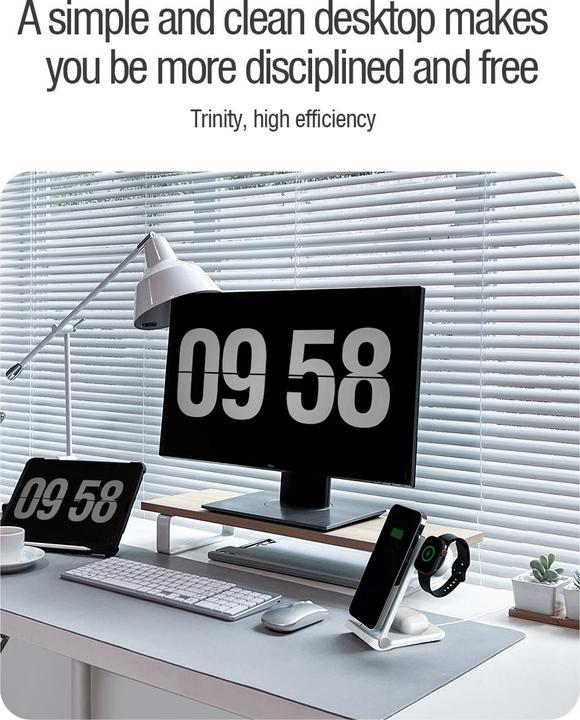 Actual product image Nillkin PowerTrio 3in1 Wireless Charger MagSafe for Apple Watch White (MFI) (15 W)