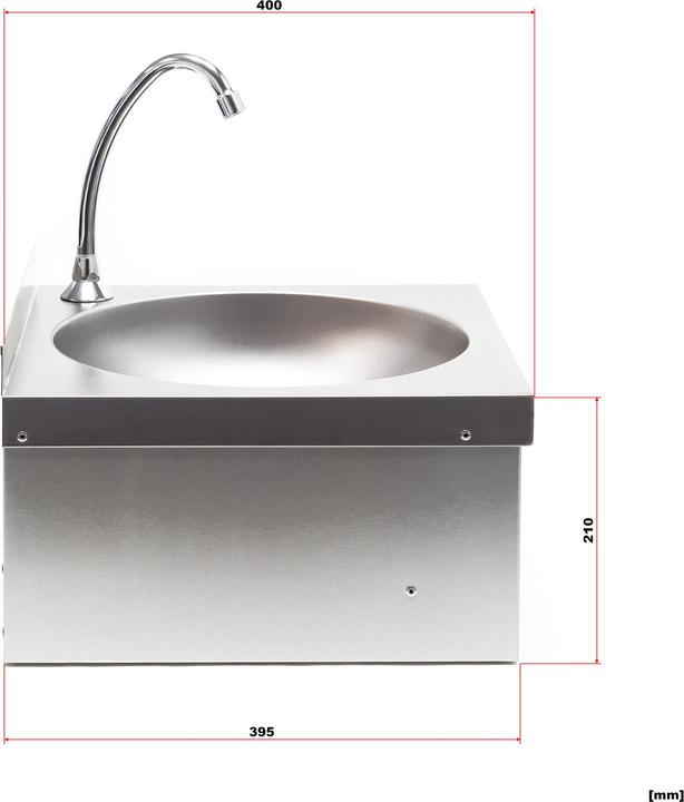 Actual product image XPOtool Knee Operated Hand Washbasin of Stainless Steel as Round Kitchen Sink for Catering Trade etc