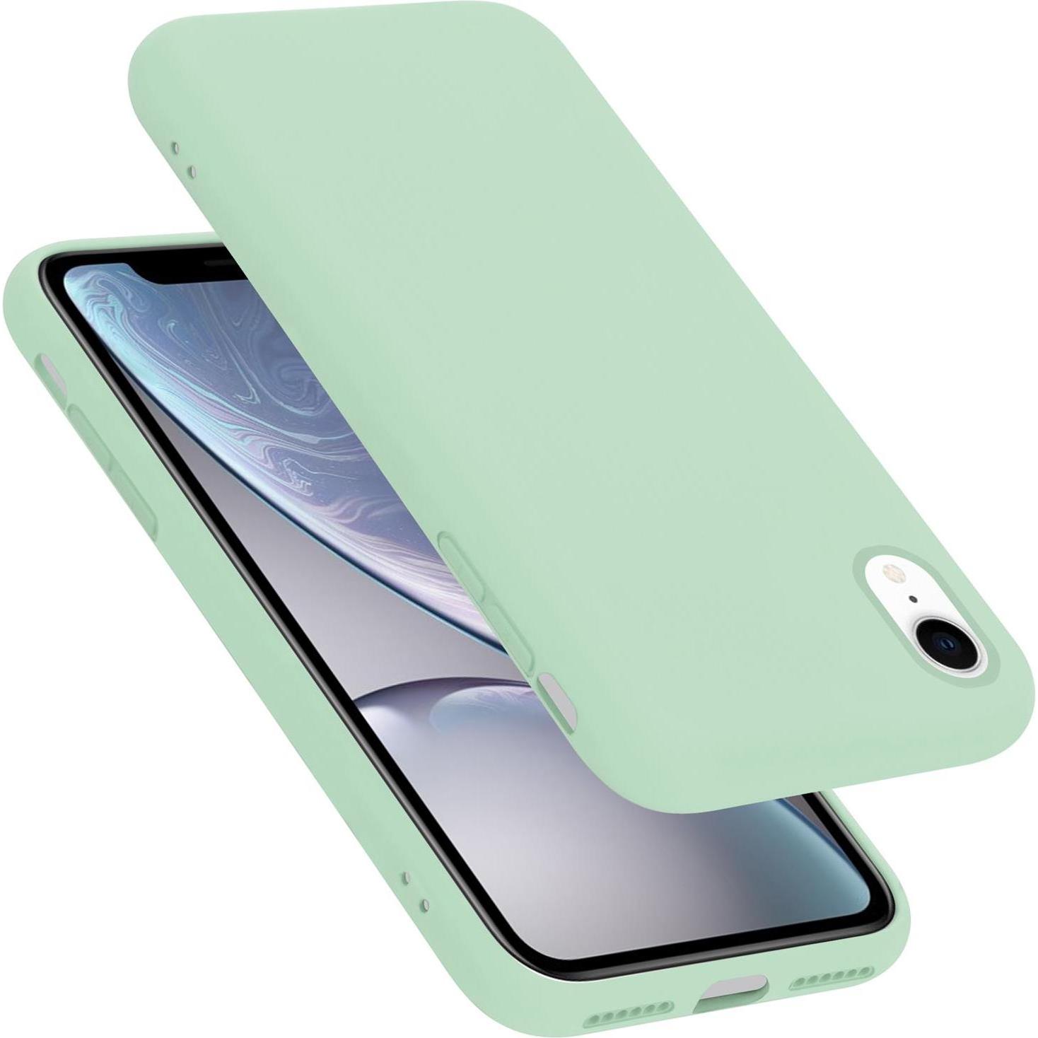 Cadorabo TPU Liquid Silicone Case Cover (Apple iPhone XR), Smartphone Hülle, Grün