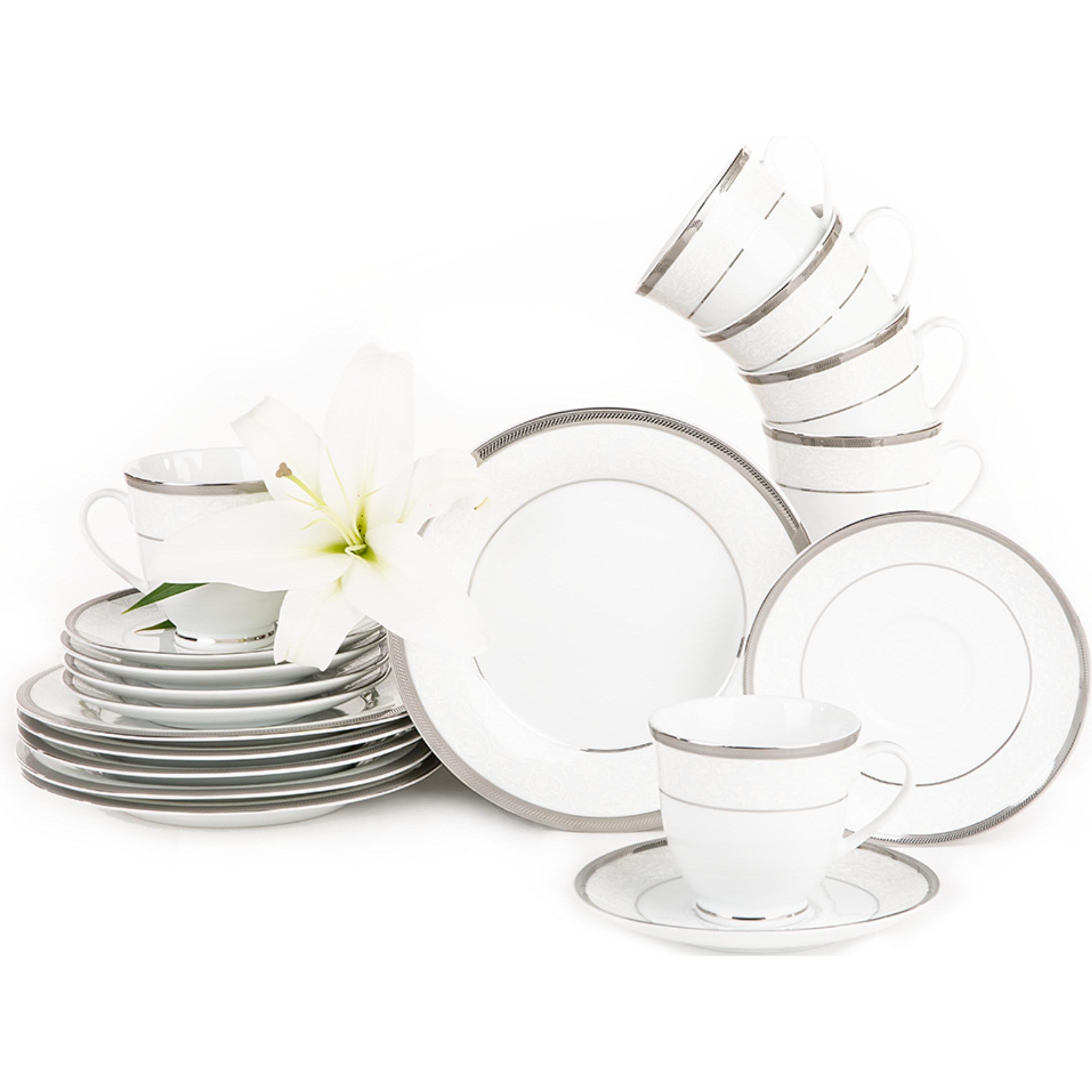 Konsimo, Geschirrset, Geos Platin (18 Stück)